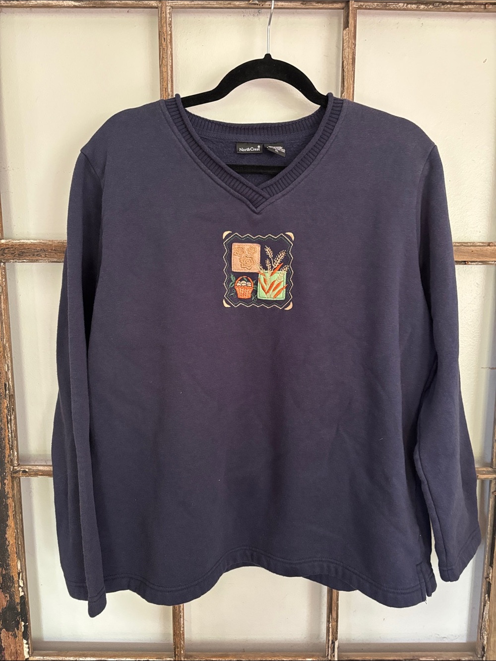 Vintage North Crest v-neck granny sweatshirt